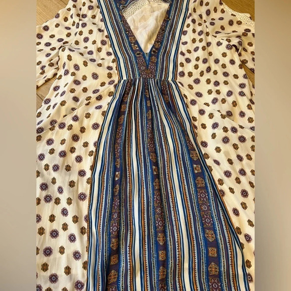 Free People Rain Shine Swing Dress Sz Small, Missing String To Lace Up - Picture 7 of 10